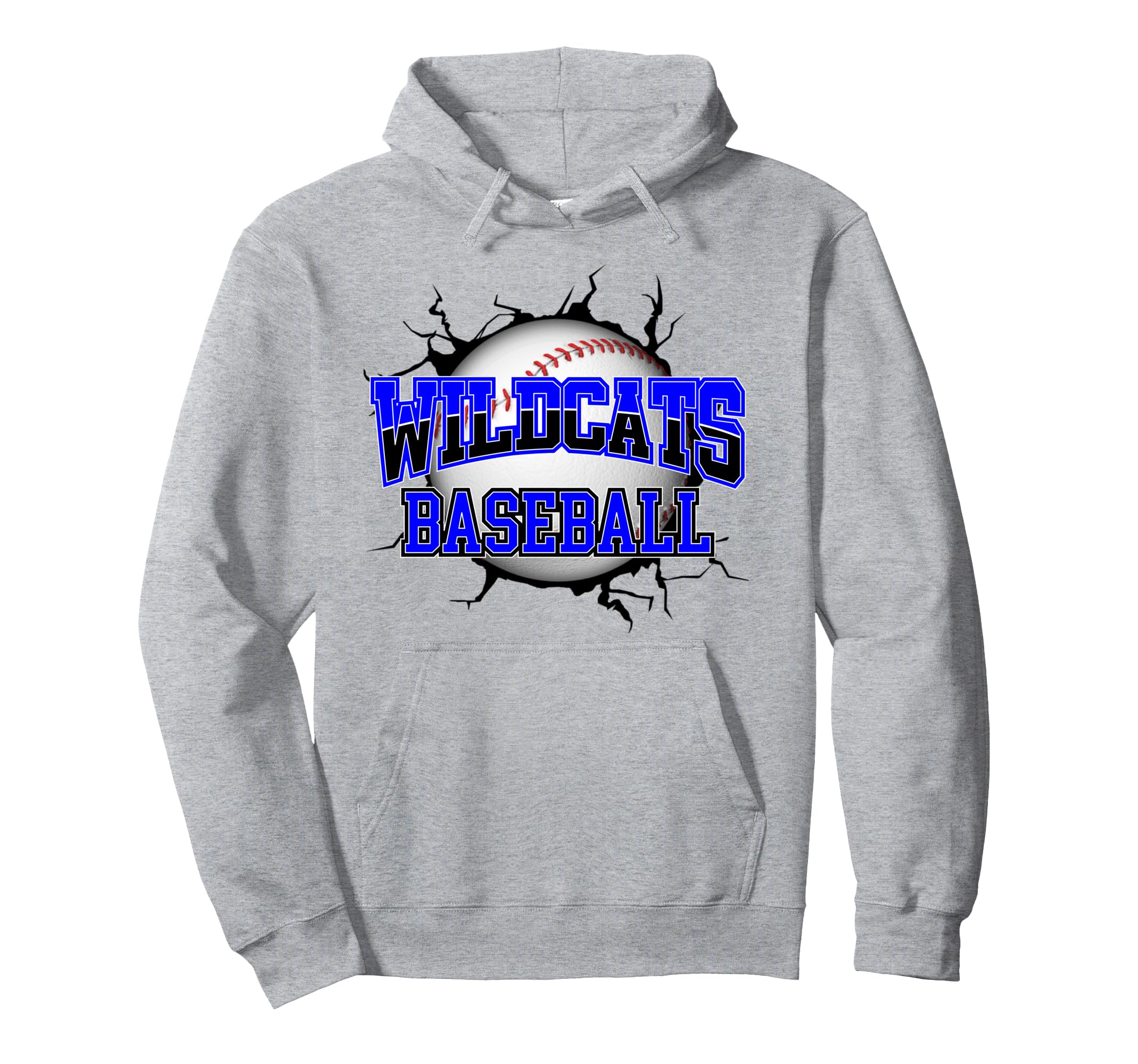 Wildcats Baseball Break Blue Hoodie - Casual Everyday Wear for Adults - T-Shirt, Sweatshirt, Hoodie