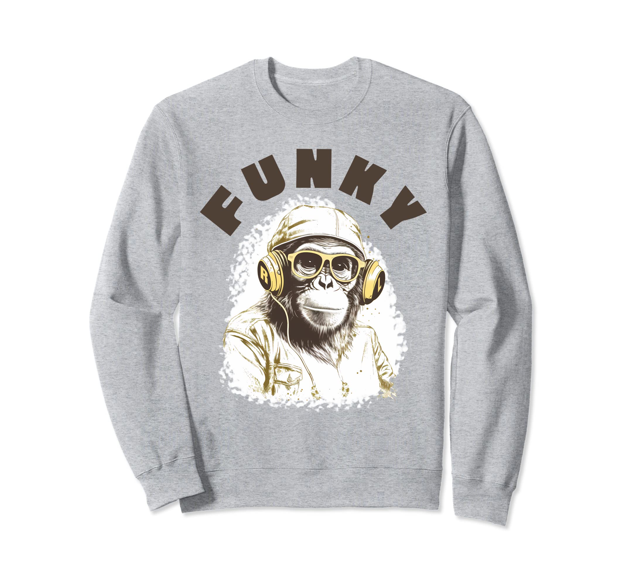 Hip Hop 80S 90S Funk Soul Monkey Sweatshirt - Fun Novelty Design for Adults - T-Shirt, Sweatshirt, Hoodie