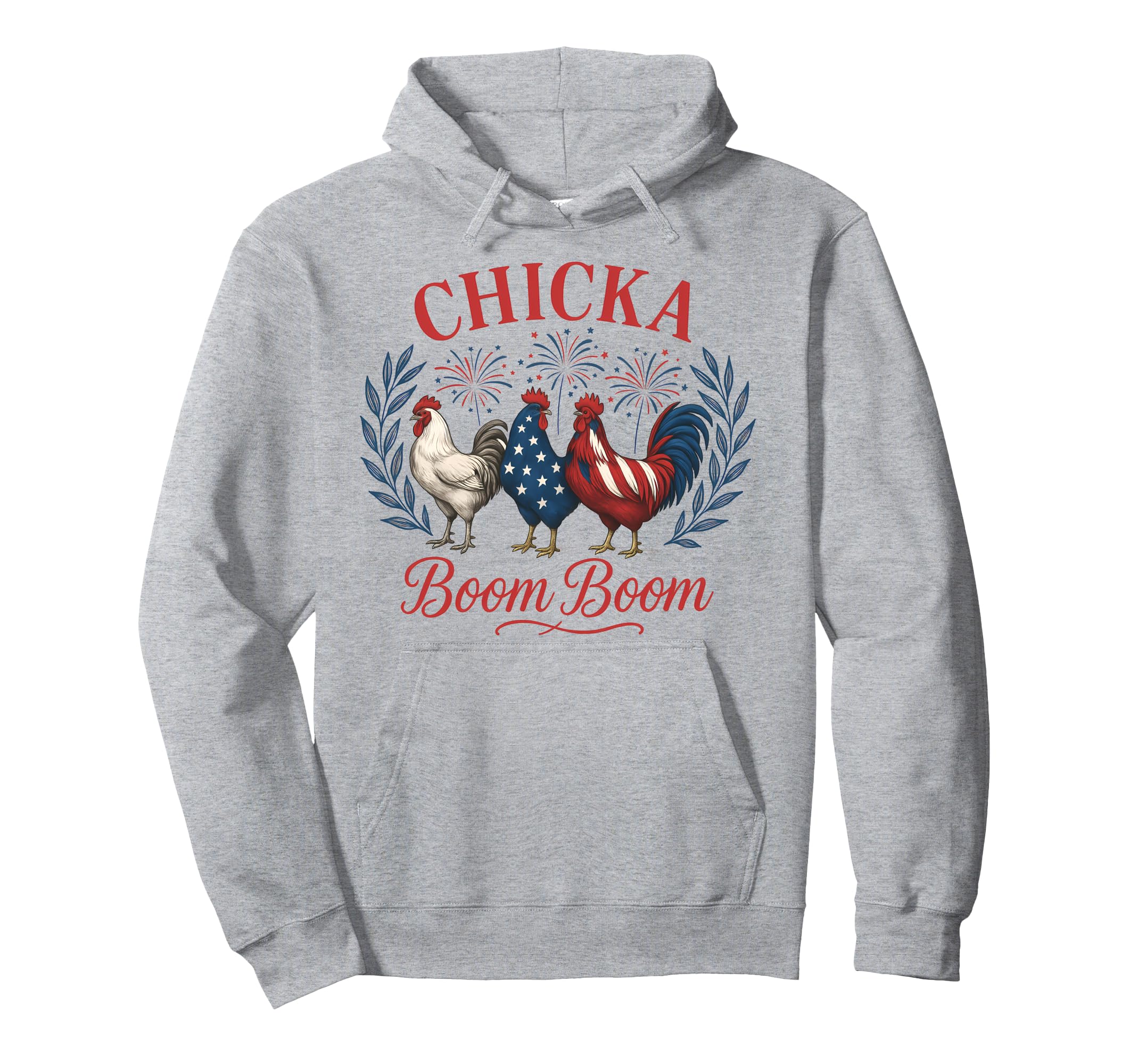 Funny Boho 4Th July Chicken Chicka Boom Hoodie - Aesthetic Graphic Unisex - T-Shirt, Sweatshirt, Hoodie