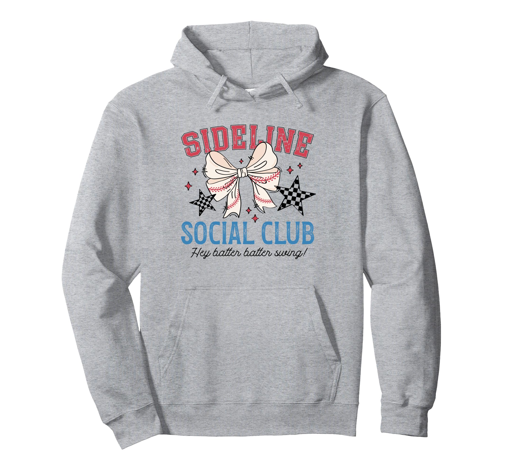 Sideline Social Club Coquette Baseball Hoodie - Minimalist Print Men Women - T-Shirt, Sweatshirt, Hoodie