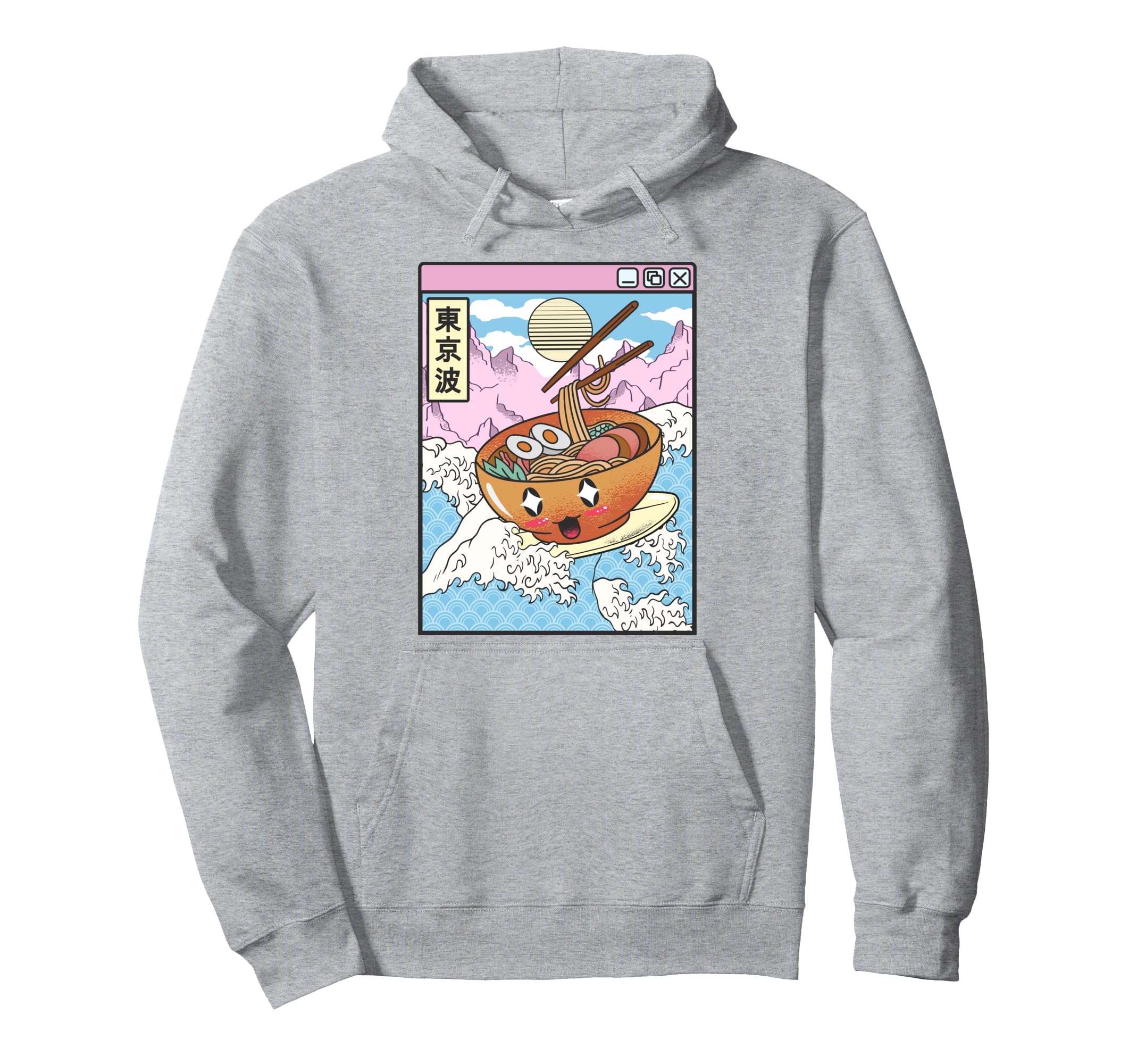 Surfing Ramen Bowl Japanese Waves Anime Hoodie - Graphic Print Unisex - T-Shirt, Sweatshirt, Hoodie