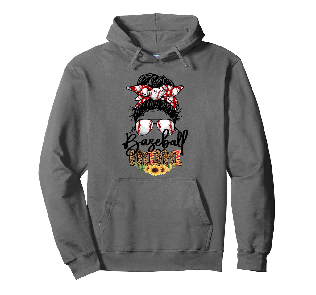 Messy Bun Mom Baseball Grandma Mothers Hoodie - Minimalist Print Unisex - T-Shirt, Sweatshirt, Hoodie
