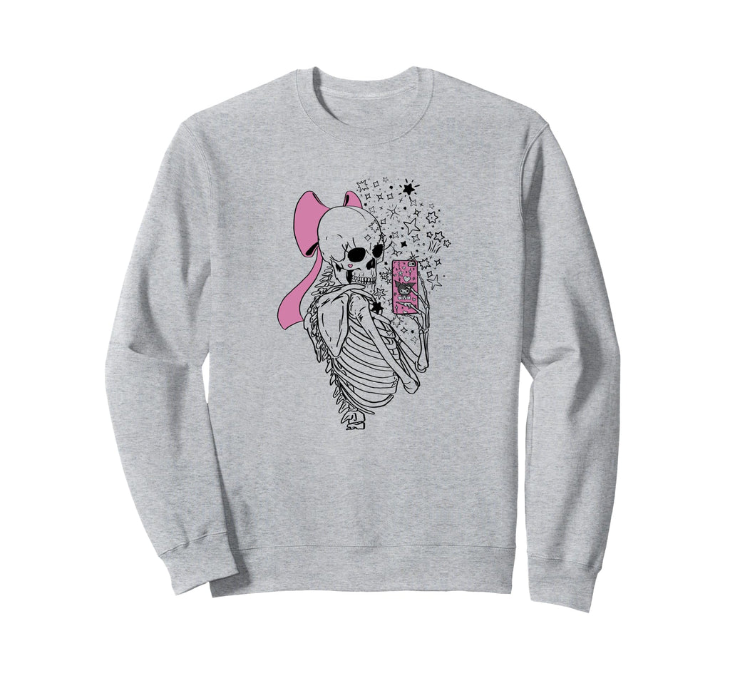 Goth Skeleton Makes Selfie Sweatshirt - Trendy Graphic for Adults - T-Shirt, Sweatshirt, Hoodie