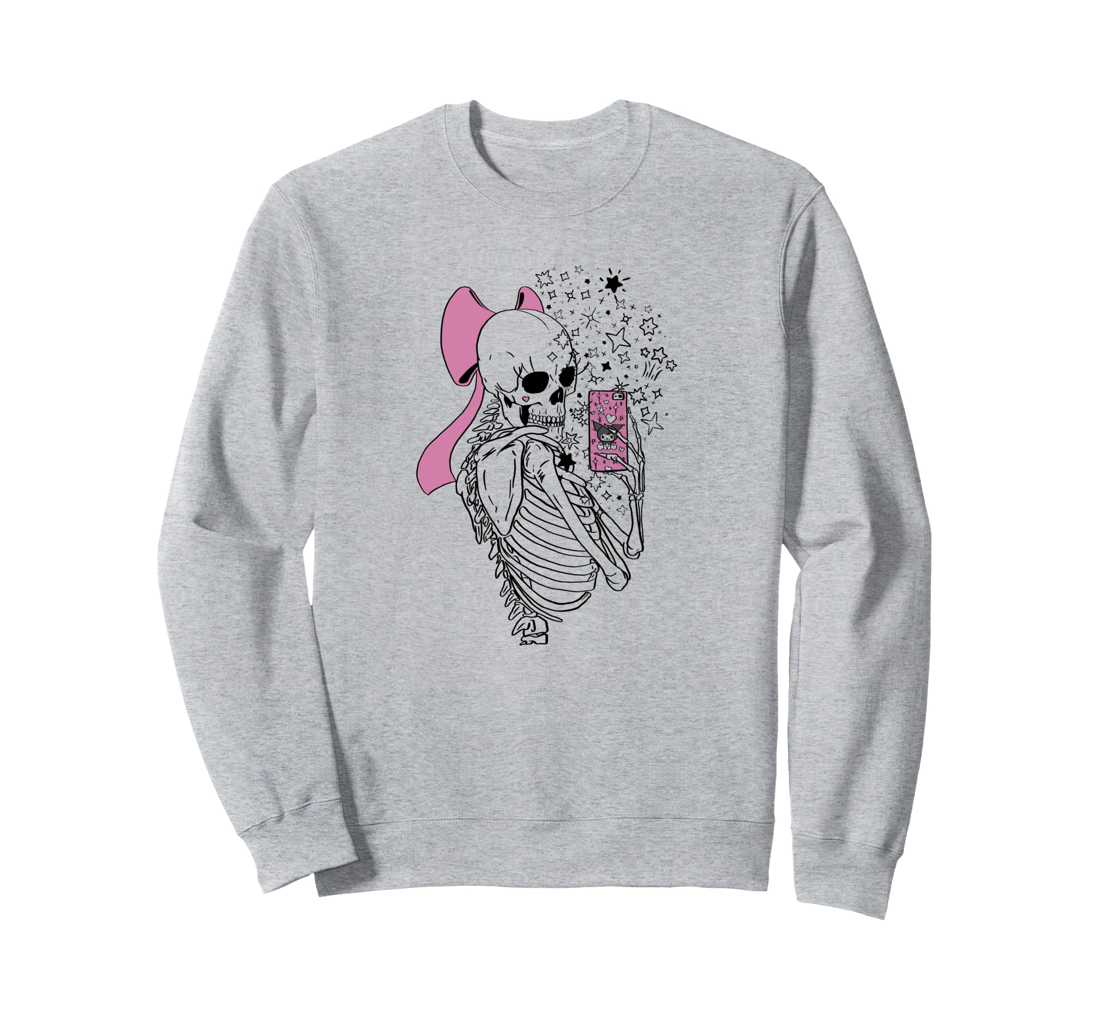 Goth Skeleton Makes Selfie Sweatshirt - Trendy Graphic for Adults - T-Shirt, Sweatshirt, Hoodie