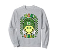 St Patricks Day Boho Groovy Smile Face Sweatshirt - Novelty Apparel Unisex - T-Shirt, Sweatshirt, Hoodie