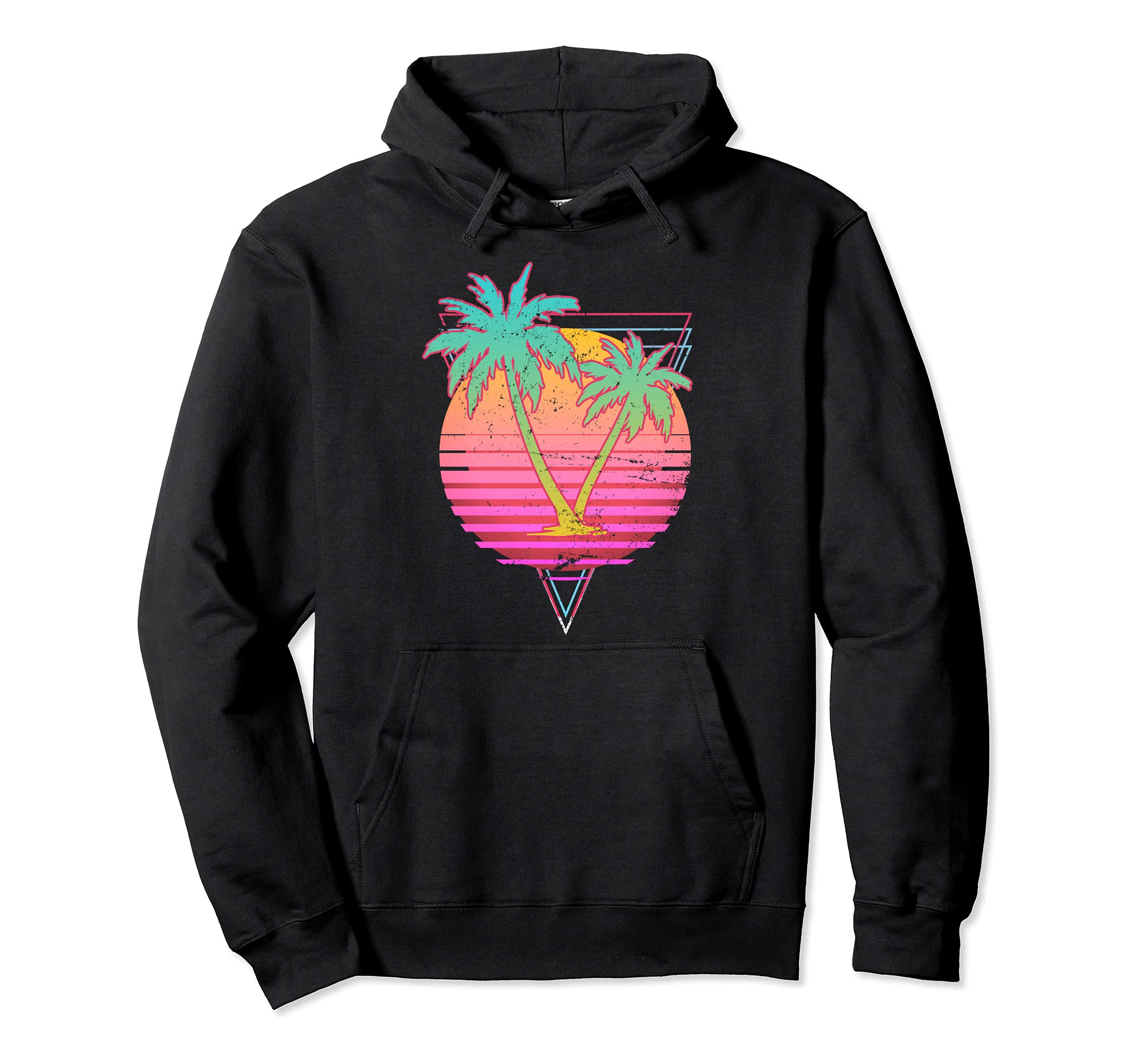 Tropical 90S Aesthetic 80S Art Sunset Hoodie - Novelty Apparel Unisex - T-Shirt, Sweatshirt, Hoodie