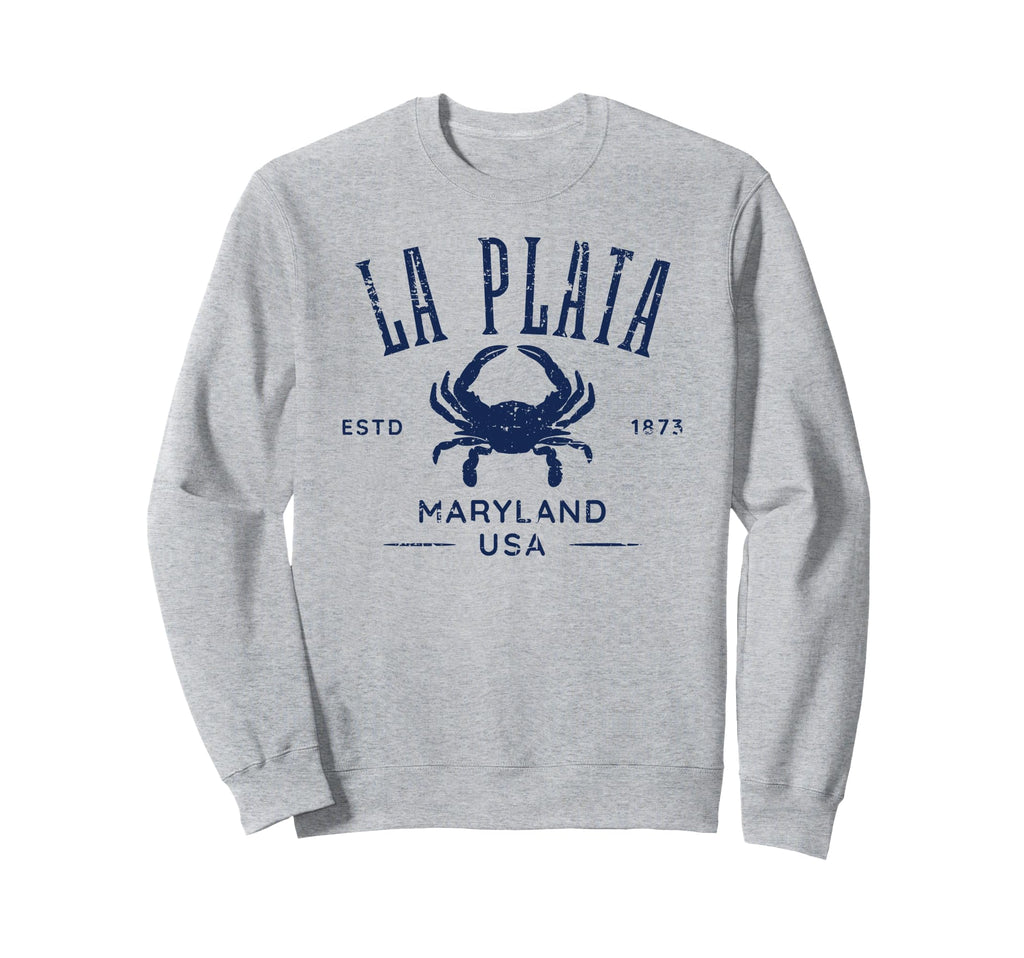 La Plata Maryland Crab Distressed Sweatshirt - Unique Graphic for Adults - T-Shirt, Sweatshirt, Hoodie