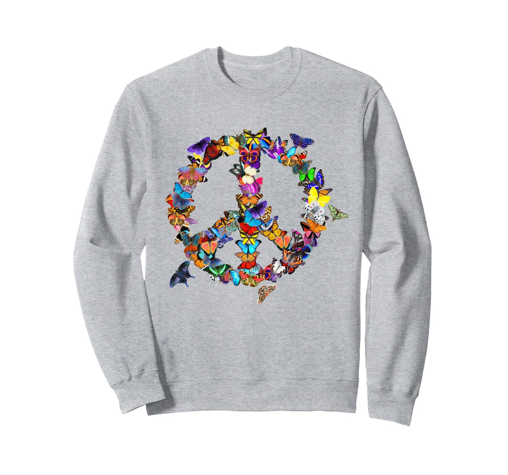Butterfly Peace Sign 60S 70S Sweatshirt - Graphic Print for Adults - T-Shirt, Sweatshirt, Hoodie