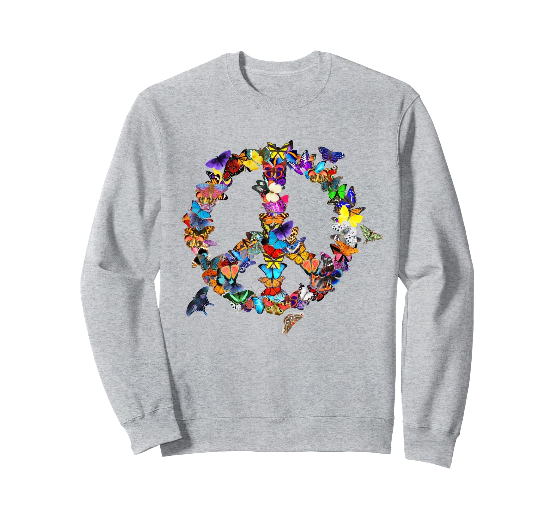 Butterfly Peace Sign 60S 70S Sweatshirt - Graphic Print for Adults - T-Shirt, Sweatshirt, Hoodie