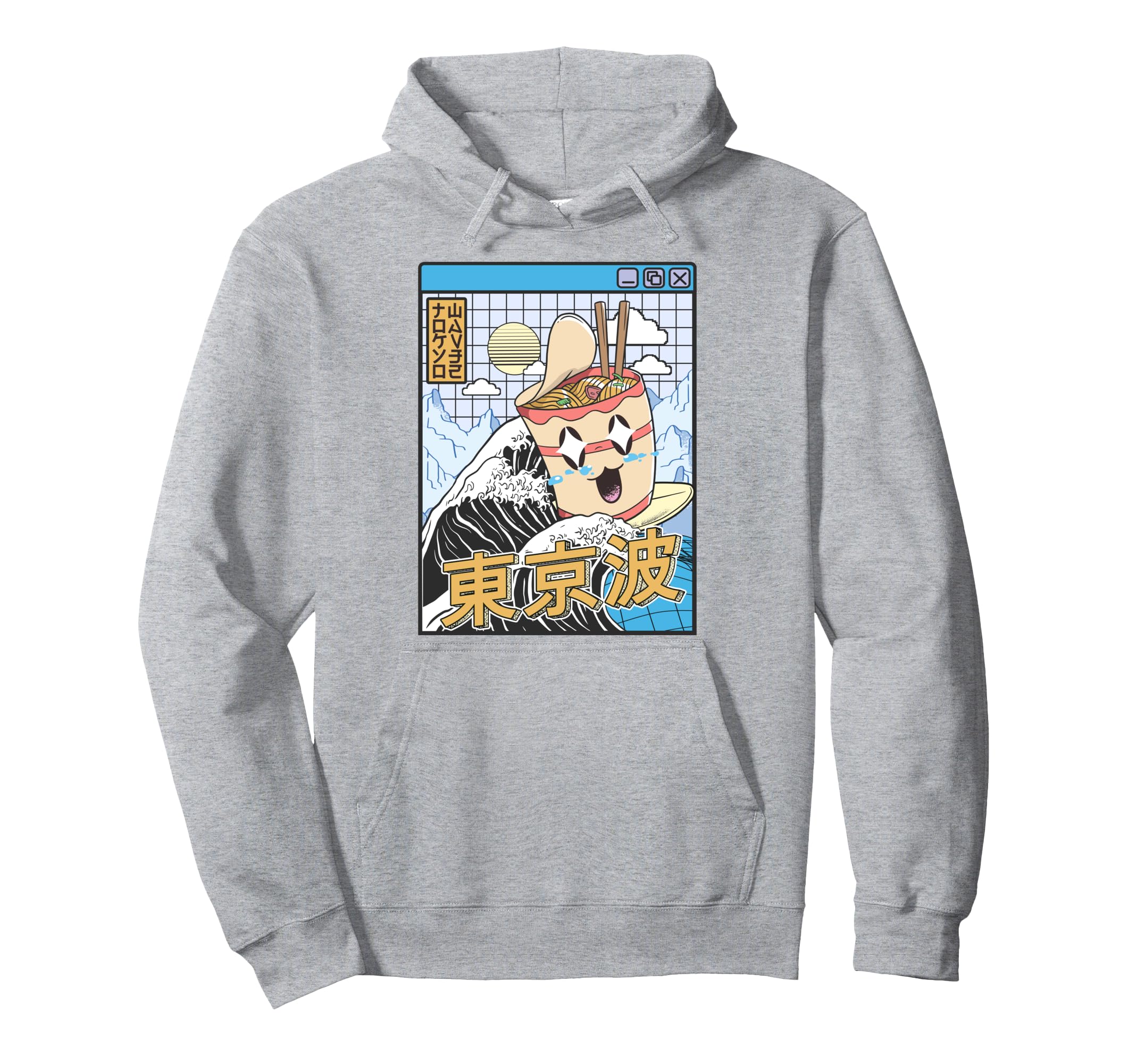 Instant Ramen Noodles Surfing Japanese Hoodie - Minimalist Print Men Women - T-Shirt, Sweatshirt, Hoodie
