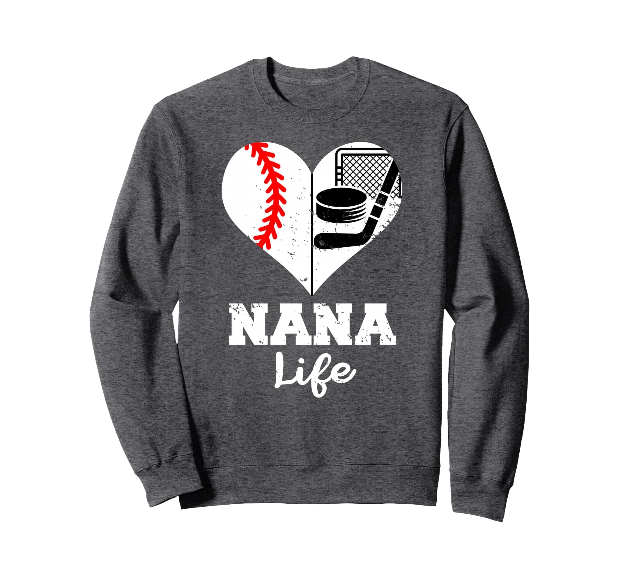 Nana Life Heart Funny Baseball Sweatshirt - Custom Art Print for Adults - T-Shirt, Sweatshirt, Hoodie