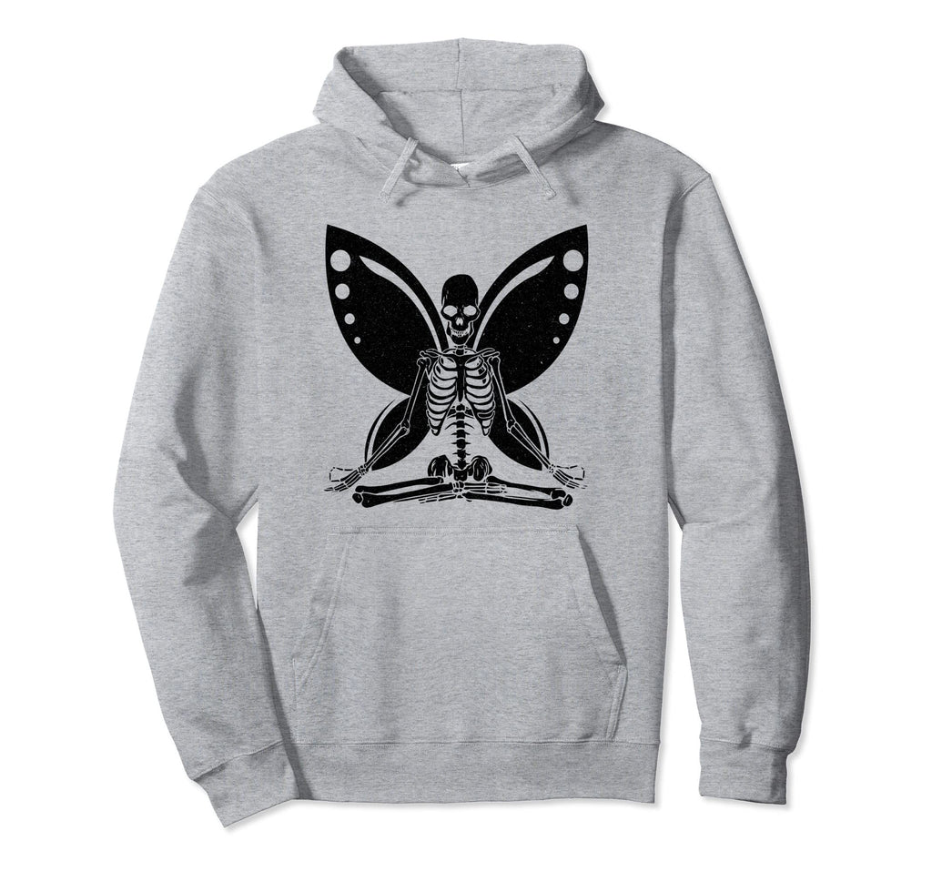 Yoga Skeleton Butterfly Fairy Grunge Hoodie - Minimalist Print Men Women - T-Shirt, Sweatshirt, Hoodie