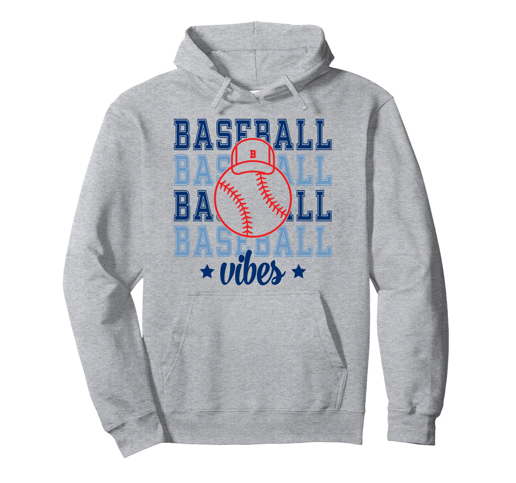 Baseball Vibes Baseball Mom Hoodie - Fun Novelty Design for Adults - T-Shirt, Sweatshirt, Hoodie