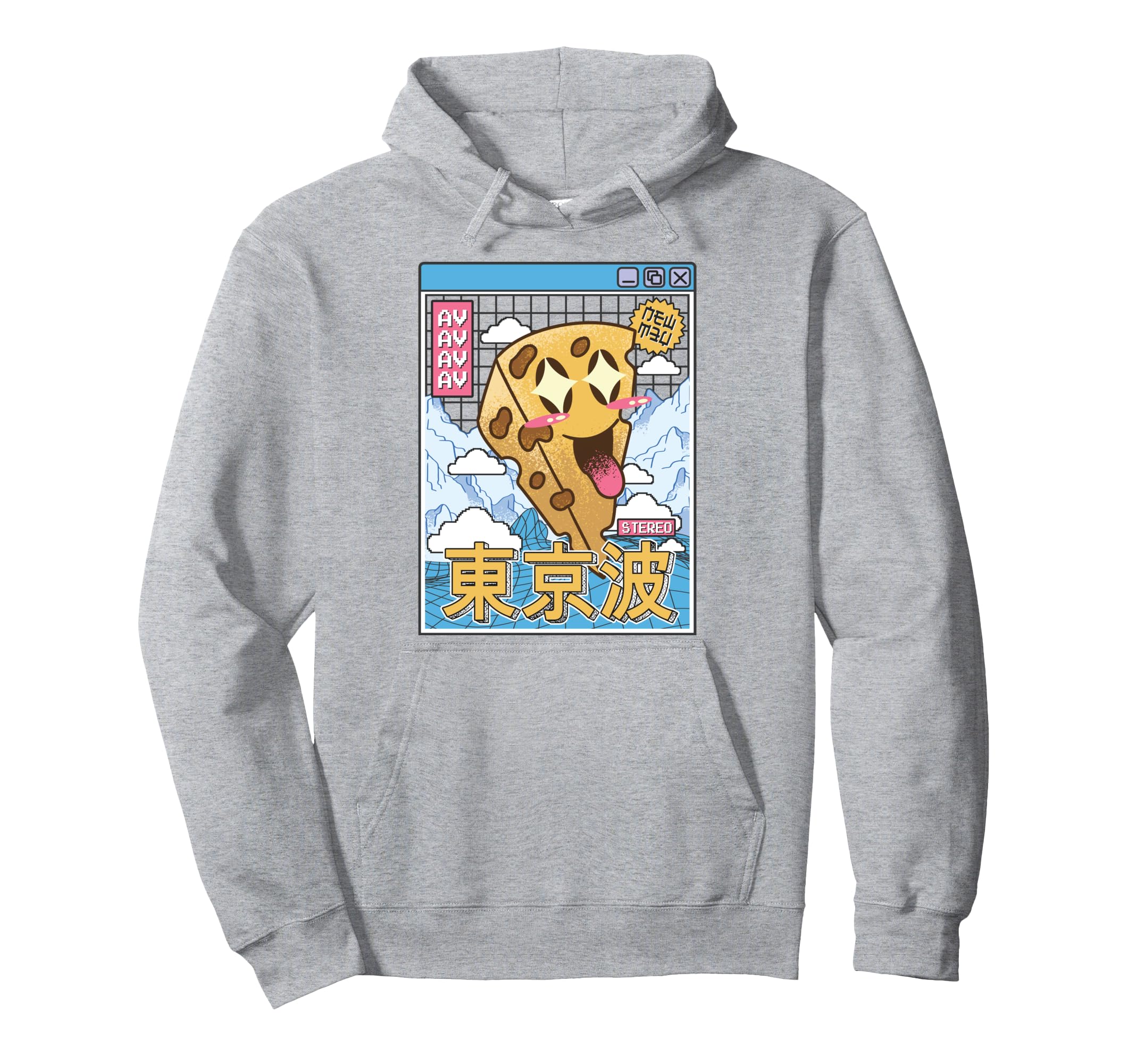 Happy Cheese Vaporwave Aesthetic Grid Hoodie - Aesthetic Graphic Unisex - T-Shirt, Sweatshirt, Hoodie