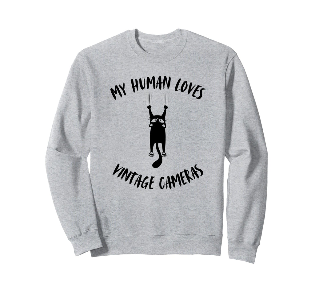 My Human Loves Cameras Cat Sweatshirt - Casual Everyday Wear Men Women - T-Shirt, Sweatshirt, Hoodie