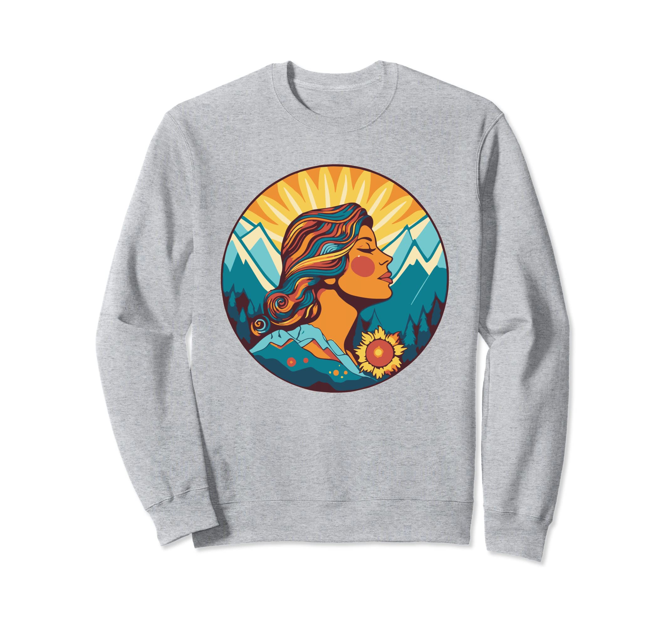 Groovy Mountain Mama Hippie 60S Sweatshirt - Novelty Apparel for Adults - T-Shirt, Sweatshirt, Hoodie