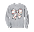 Game Day Baseball Bow Coquette Sweatshirt - Casual Everyday Wear Men Women - T-Shirt, Sweatshirt, Hoodie