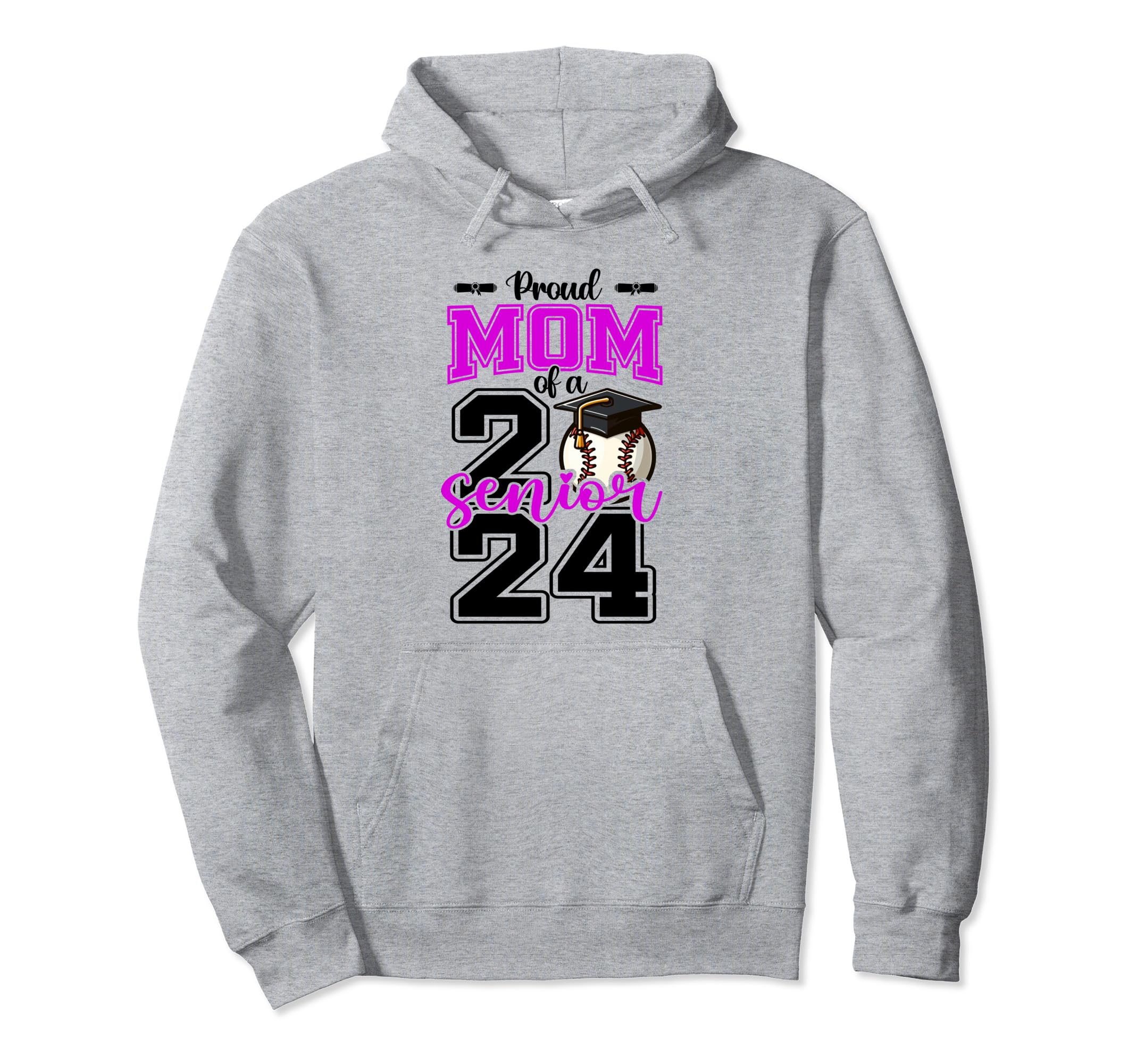 Proud Mom 2024 Baseball Senior Hoodie - Fun Novelty Design Unisex - T-Shirt, Sweatshirt, Hoodie