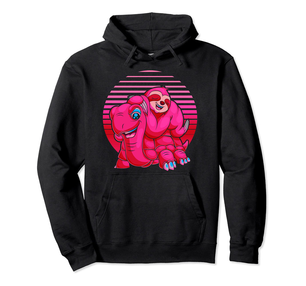 Sloth Turtle Synthwave Animal 90S Hoodie - Casual Everyday Wear for Adults - T-Shirt, Sweatshirt, Hoodie