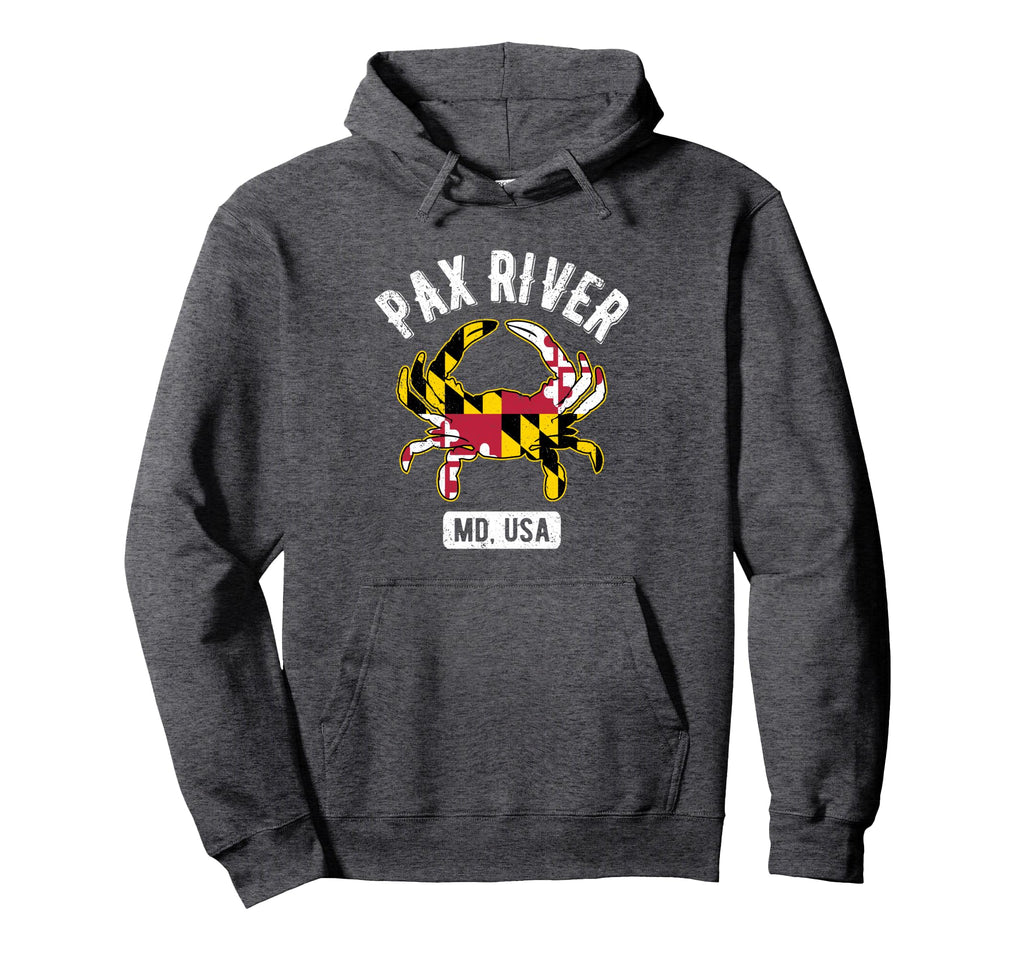 Pax River Maryland Usa Crab Distressed Hoodie - Trendy Graphic Unisex - T-Shirt, Sweatshirt, Hoodie