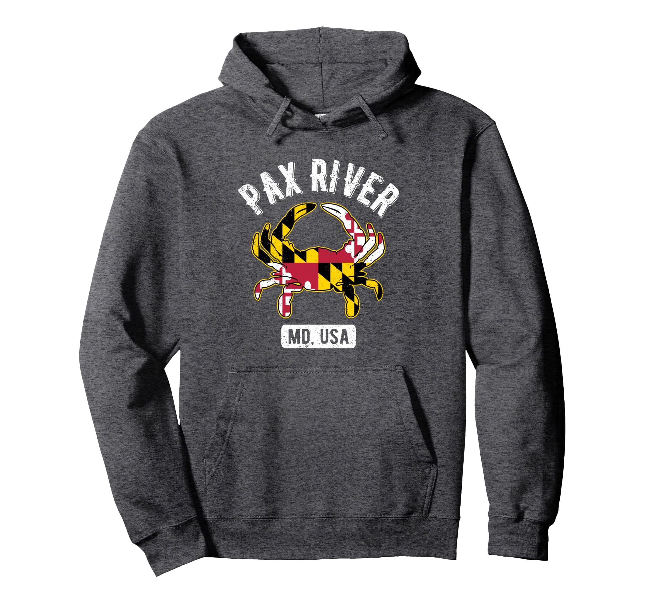 Pax River Maryland Usa Crab Distressed Hoodie - Trendy Graphic Unisex - T-Shirt, Sweatshirt, Hoodie
