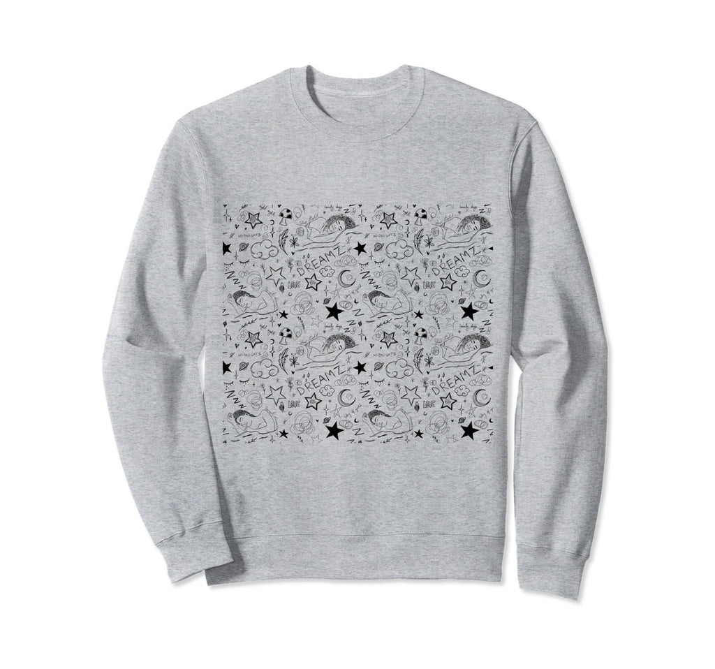 Y2K Star Pattern Black And White Sweatshirt - Graphic Print Men Women - T-Shirt, Sweatshirt, Hoodie
