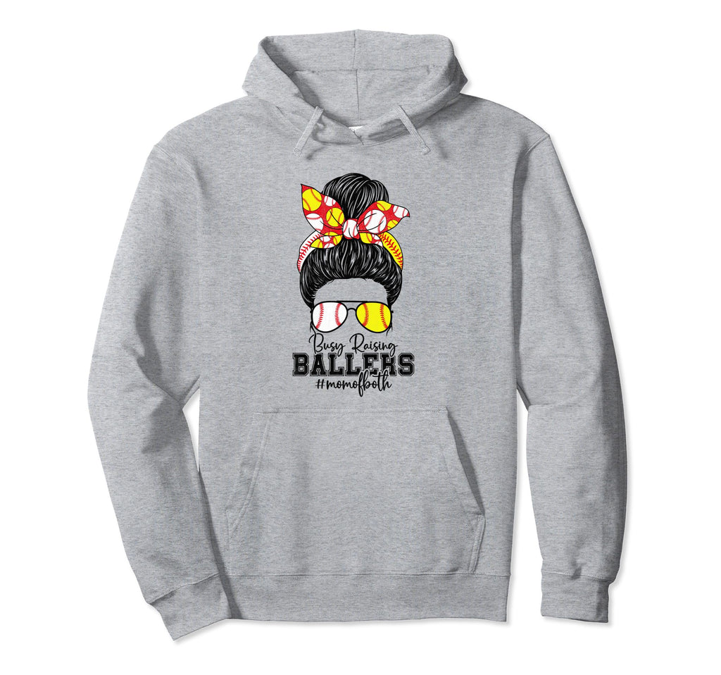 Busy Raising Ballers Softball Funny Hoodie - Casual Everyday Wear Unisex - T-Shirt, Sweatshirt, Hoodie