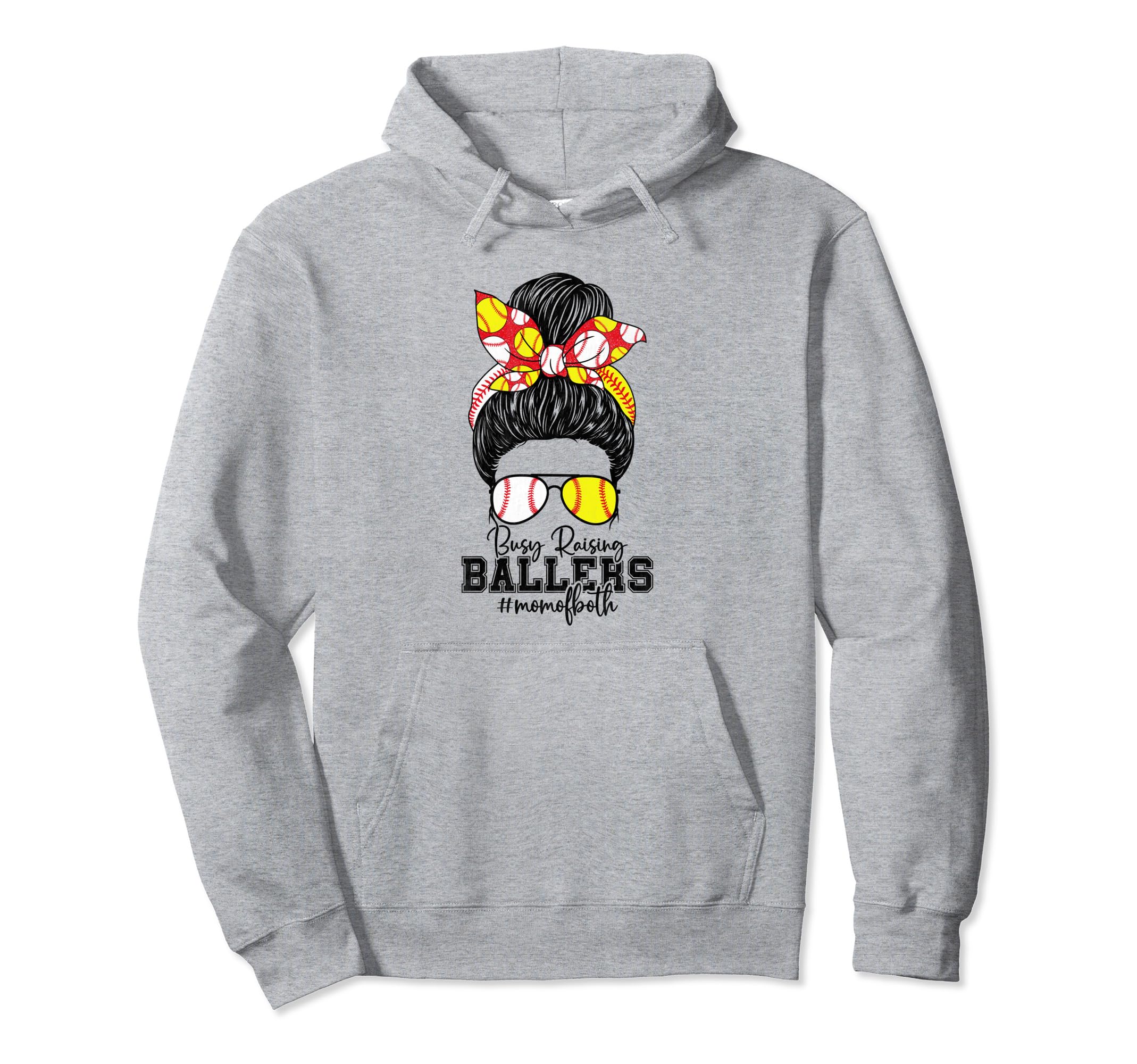 Busy Raising Ballers Softball Funny Hoodie - Casual Everyday Wear Unisex - T-Shirt, Sweatshirt, Hoodie