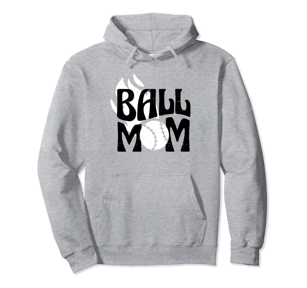 Ball Mom Baseball Funny Softball Mommy Hoodie - Aesthetic Graphic Unisex - T-Shirt, Sweatshirt, Hoodie
