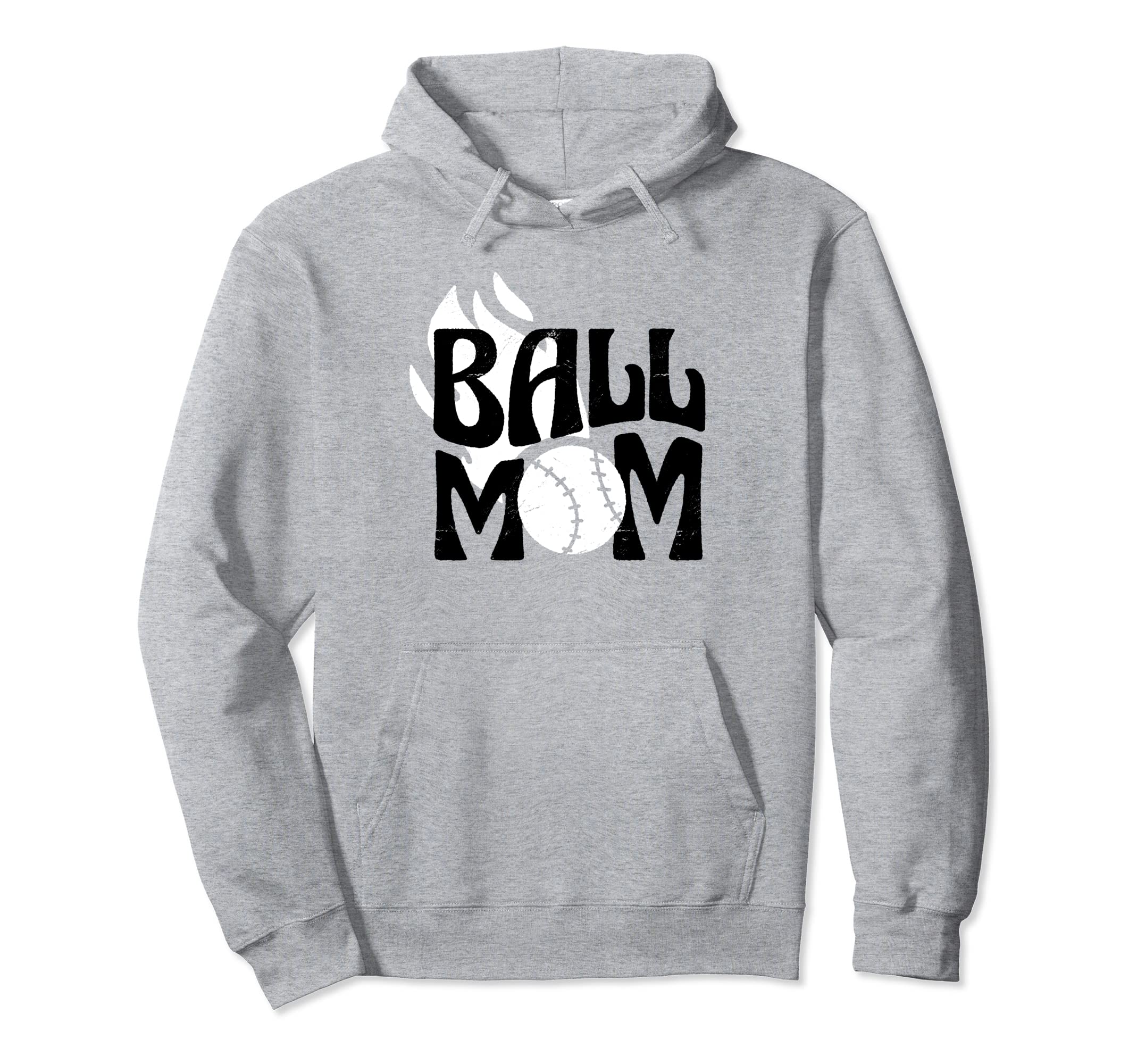 Ball Mom Baseball Funny Softball Mommy Hoodie - Aesthetic Graphic Unisex - T-Shirt, Sweatshirt, Hoodie