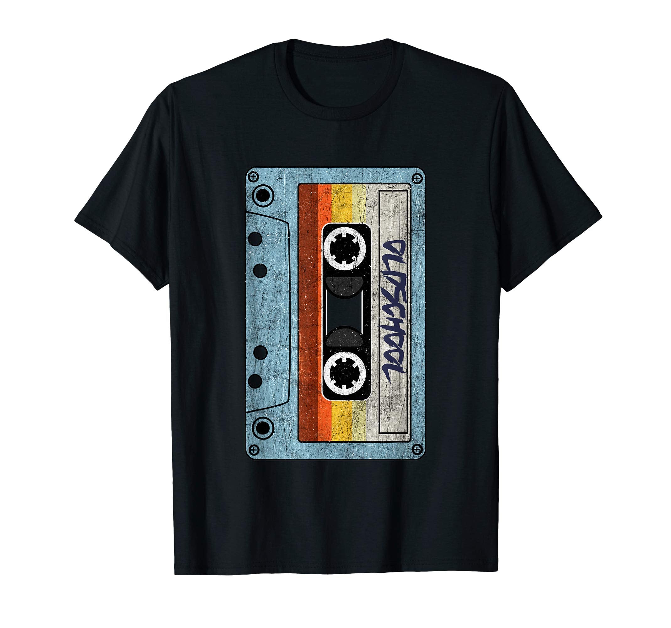 1980S Distressed Music Cassette Tapes T-Shirt - Graphic Print Unisex - T-Shirt, Sweatshirt, Hoodie