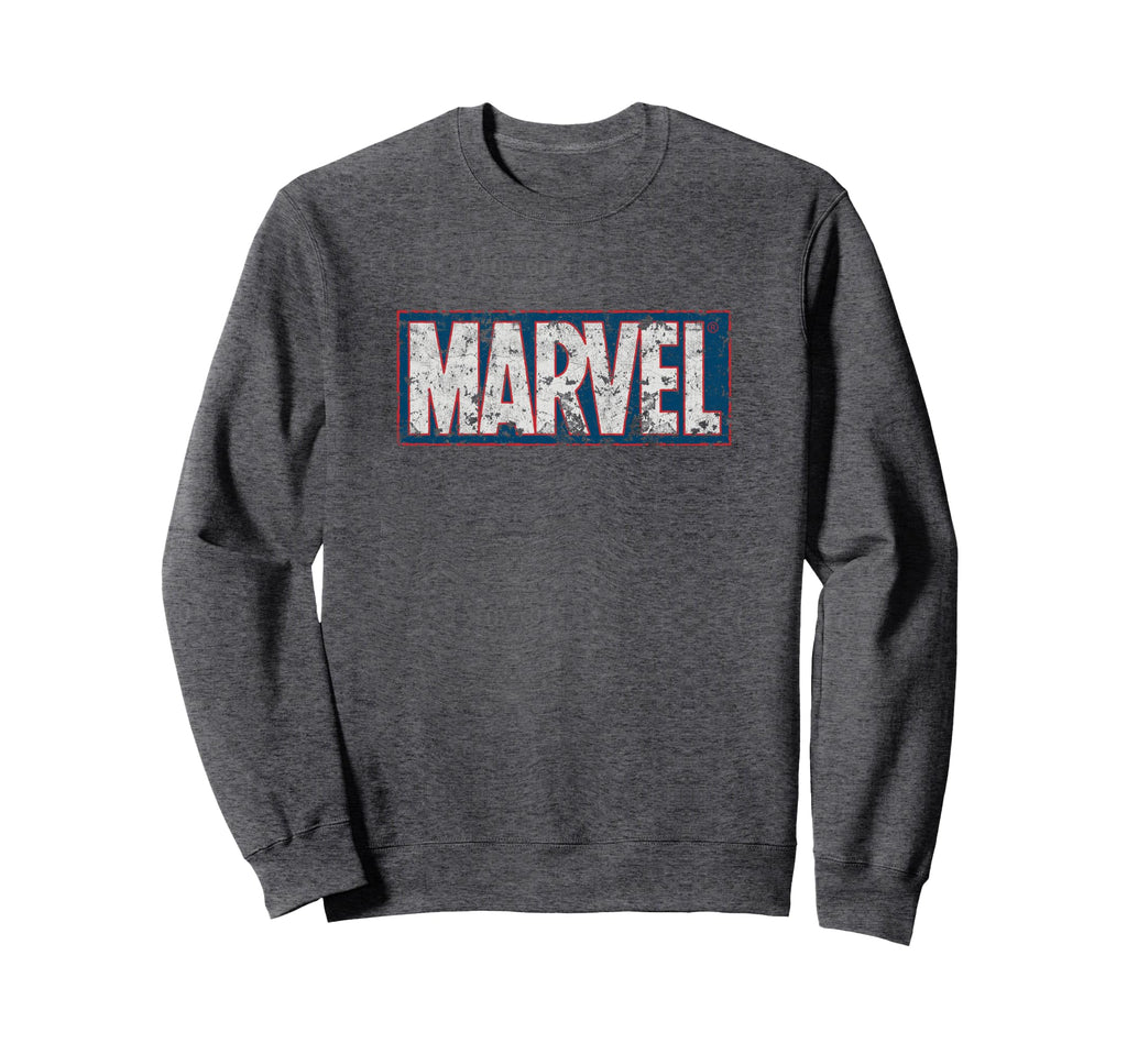 Marvel Comics Blue Red Distressed Sweatshirt - Fun Novelty Design Unisex - T-Shirt, Sweatshirt, Hoodie