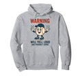 Baseball Warning Will Yell Loud Hoodie - Novelty Apparel Men Women - T-Shirt, Sweatshirt, Hoodie