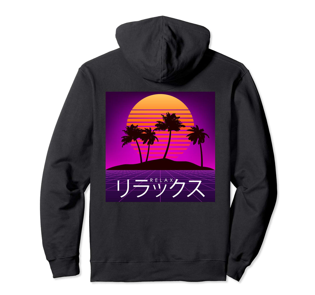 Relax Sunset Grid Aesthetic Vaporwave 80S Hoodie - Unique Graphic Unisex - T-Shirt, Sweatshirt, Hoodie