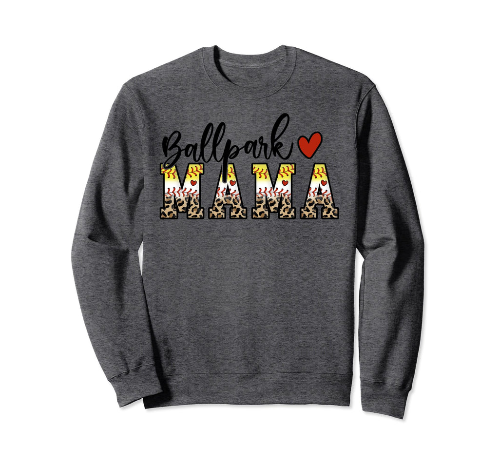 Ballpark Mom Mama Baseball Softball Sweatshirt - Graphic Print for Adults - T-Shirt, Sweatshirt, Hoodie