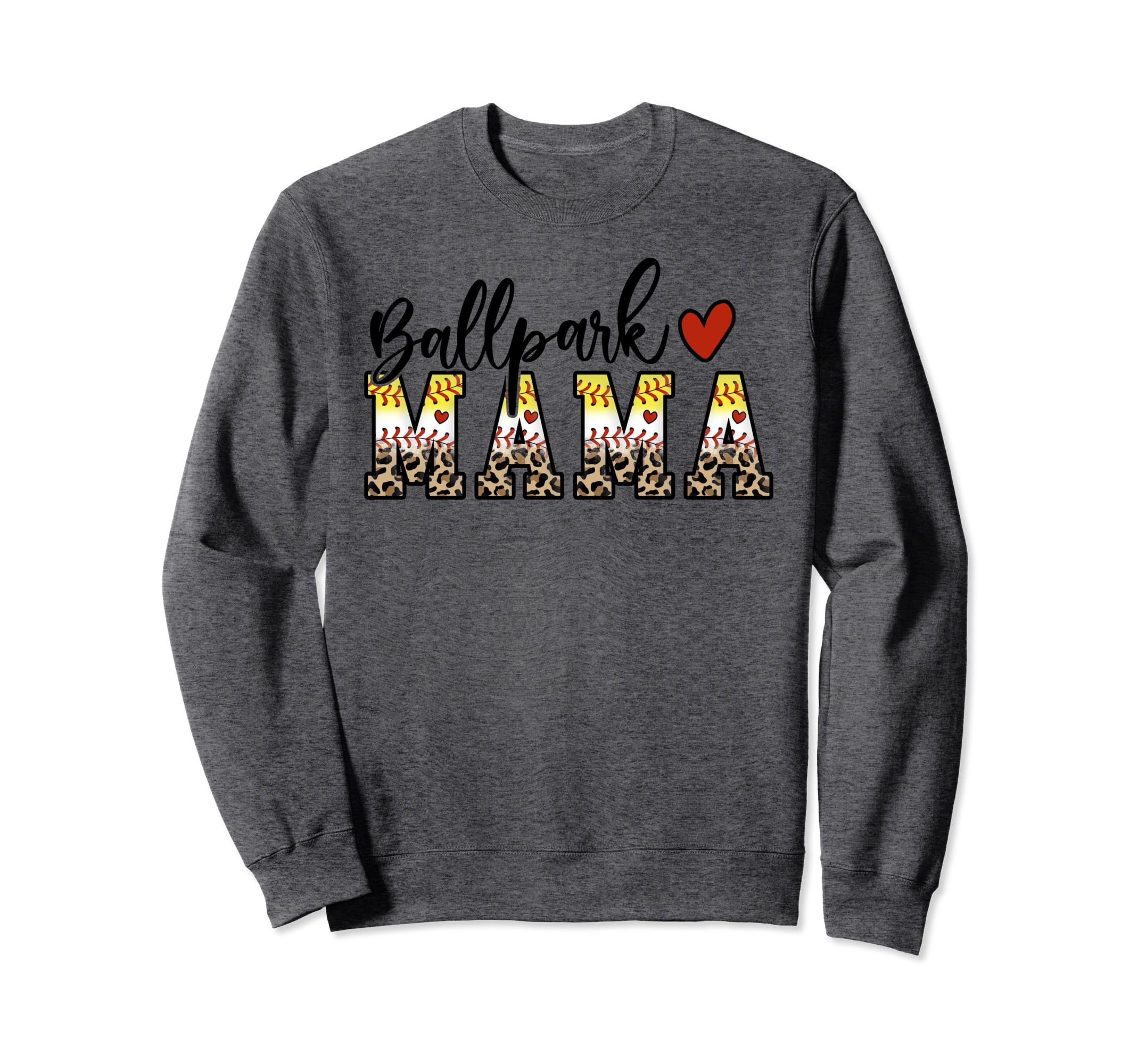 Ballpark Mom Mama Baseball Softball Sweatshirt - Graphic Print for Adults - T-Shirt, Sweatshirt, Hoodie