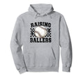 Raising Ballers Funny Baseball Softball Hoodie - Minimalist Print Unisex - T-Shirt, Sweatshirt, Hoodie
