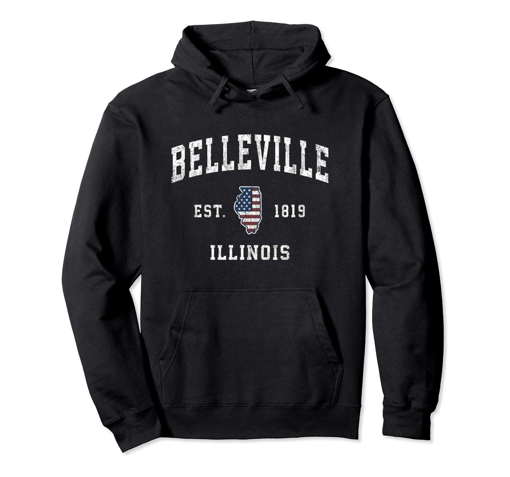 Belleville Illinois Il American Hoodie - Fun Novelty Design for Adults - T-Shirt, Sweatshirt, Hoodie