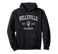Belleville Illinois Il American Hoodie - Fun Novelty Design for Adults - T-Shirt, Sweatshirt, Hoodie