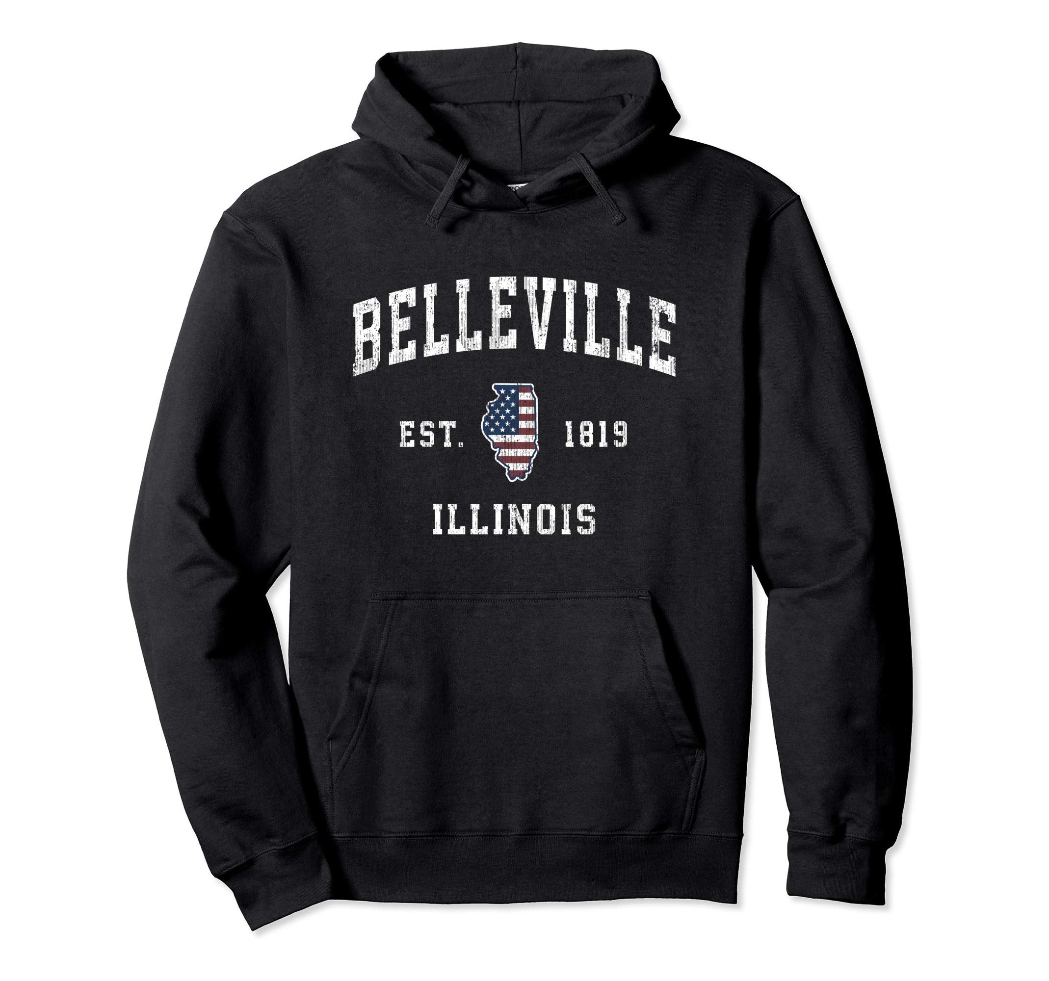 Belleville Illinois Il American Hoodie - Fun Novelty Design for Adults - T-Shirt, Sweatshirt, Hoodie