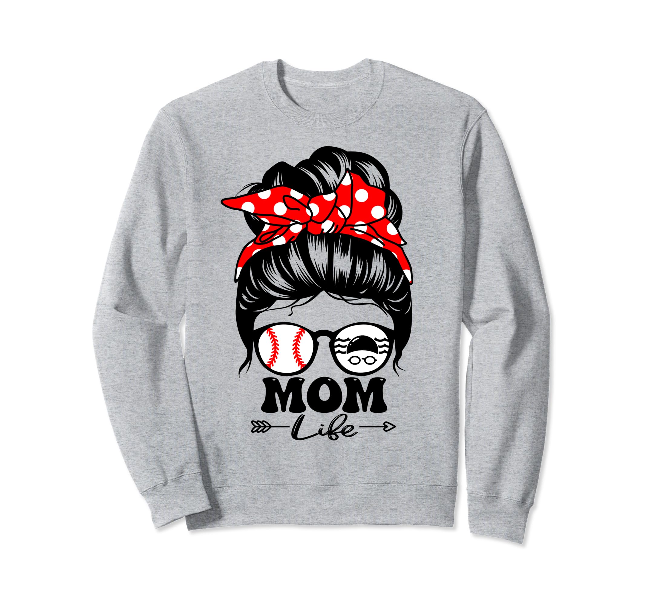 Mom Life Messy Bun Hair Funny Swim Sweatshirt - Streetwear Style Unisex - T-Shirt, Sweatshirt, Hoodie