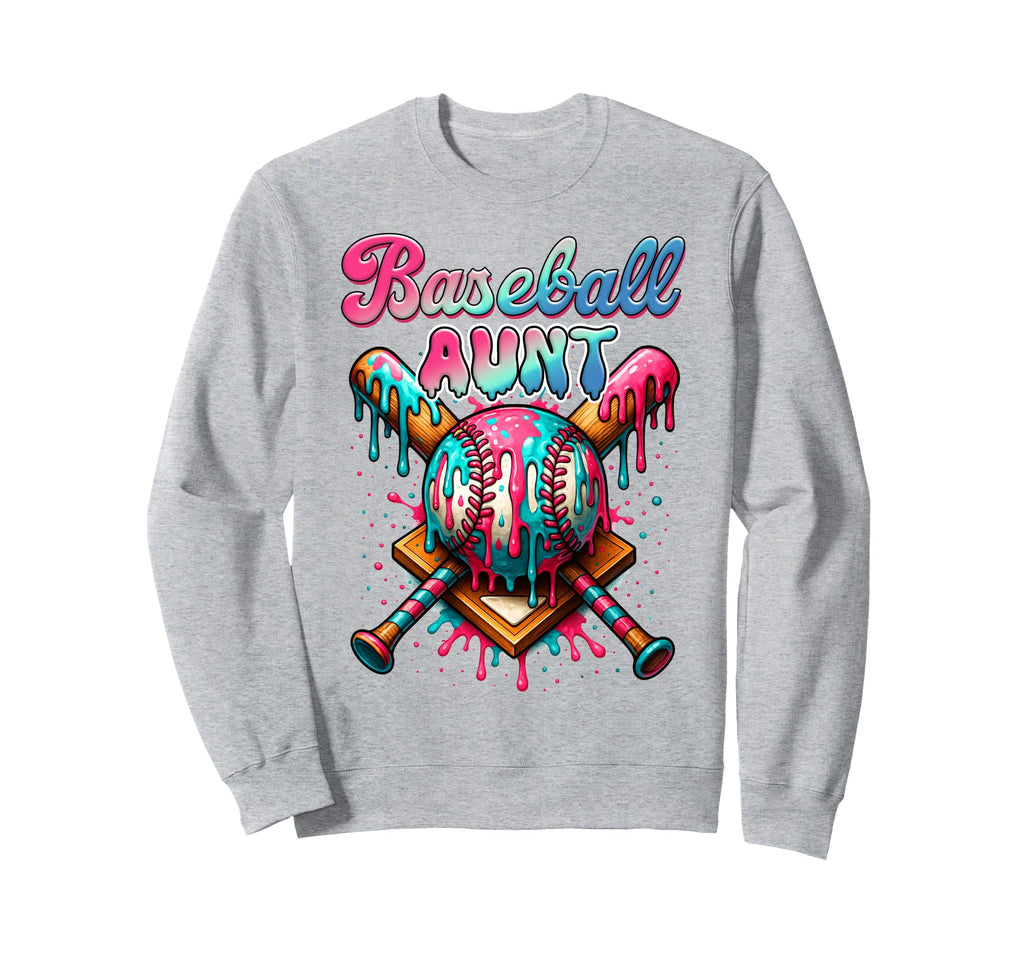 Baseball Auntie Game Day Vibes Ice Sweatshirt - Streetwear Style Men Women - T-Shirt, Sweatshirt, Hoodie
