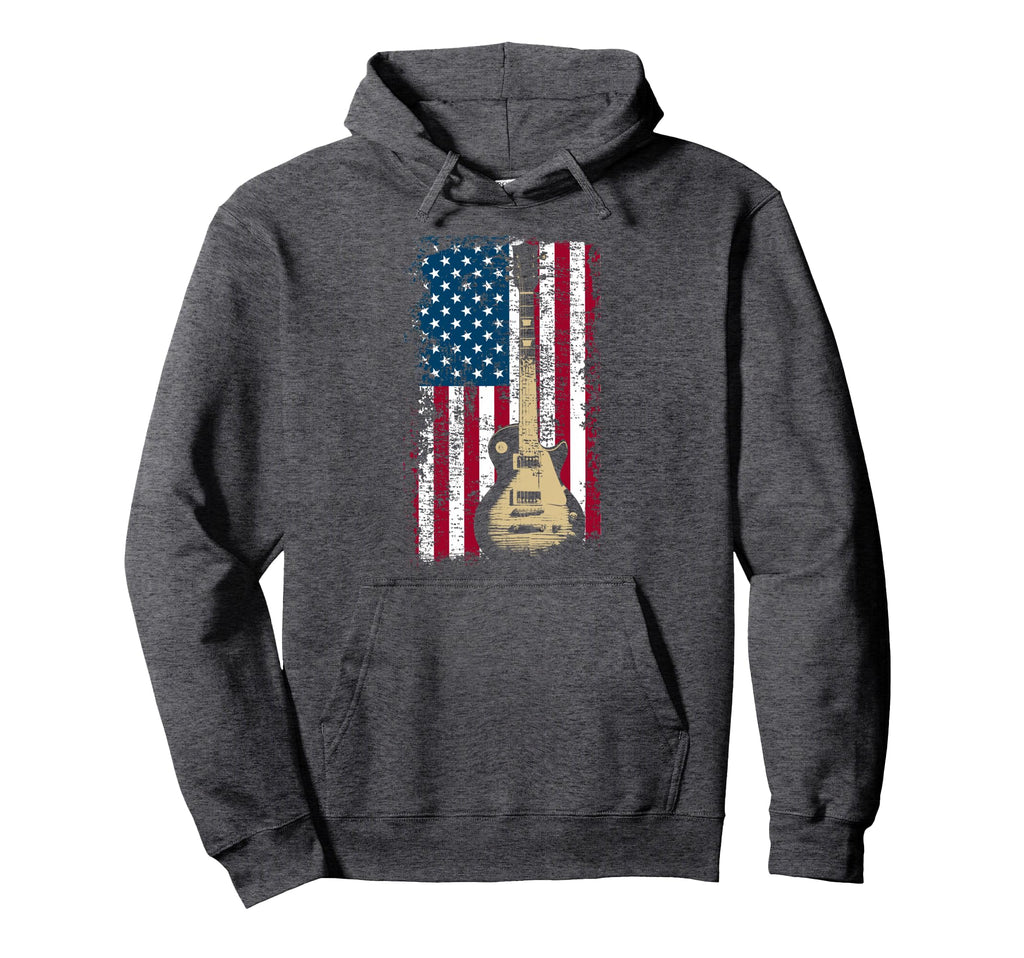 Us Flag Guitar American Flag Gift Hoodie - Novelty Apparel Unisex - T-Shirt, Sweatshirt, Hoodie