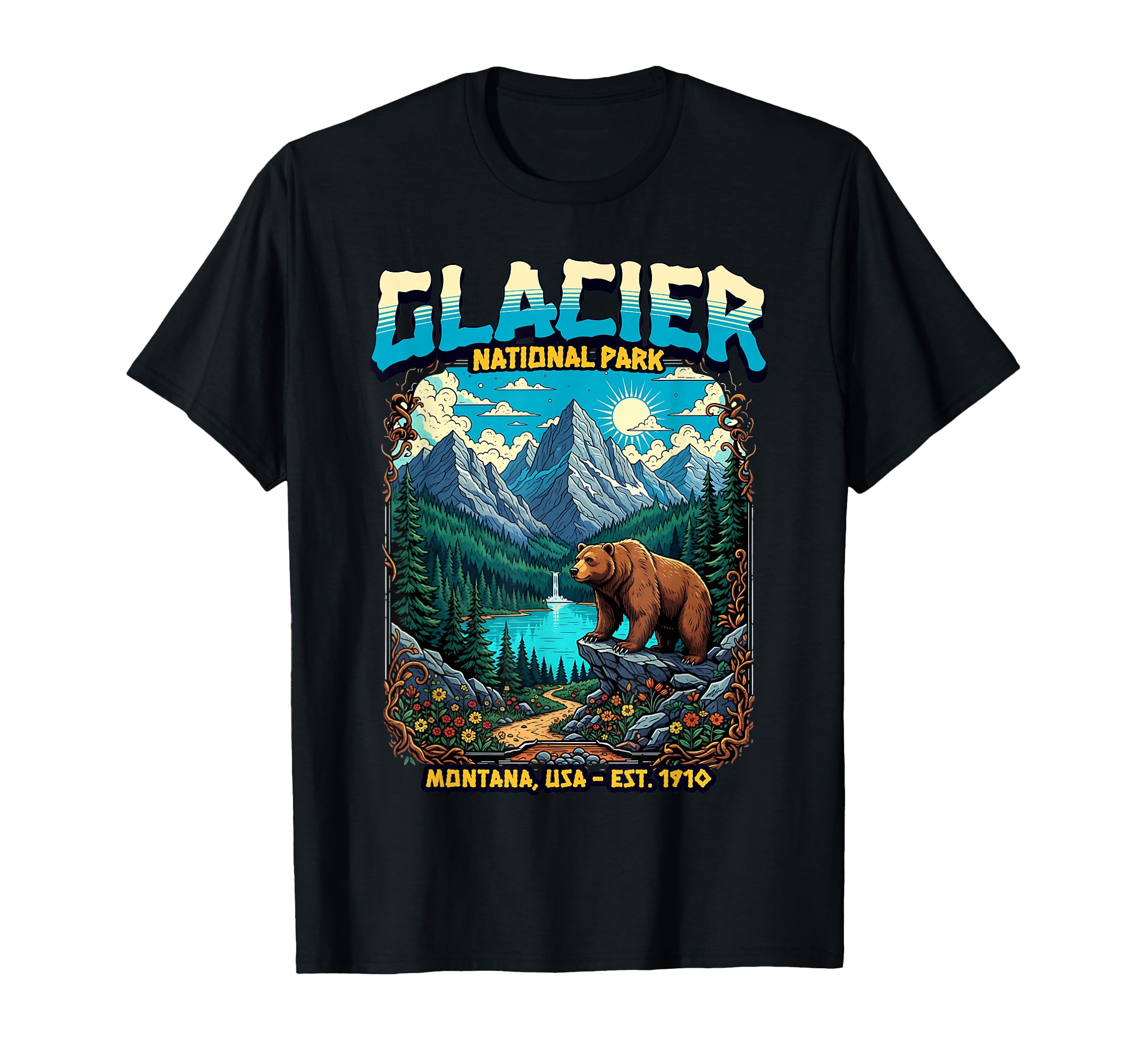 Glacier National Park Montana Usa Nature T-Shirt - Streetwear Style Unisex - T-Shirt, Sweatshirt, Hoodie