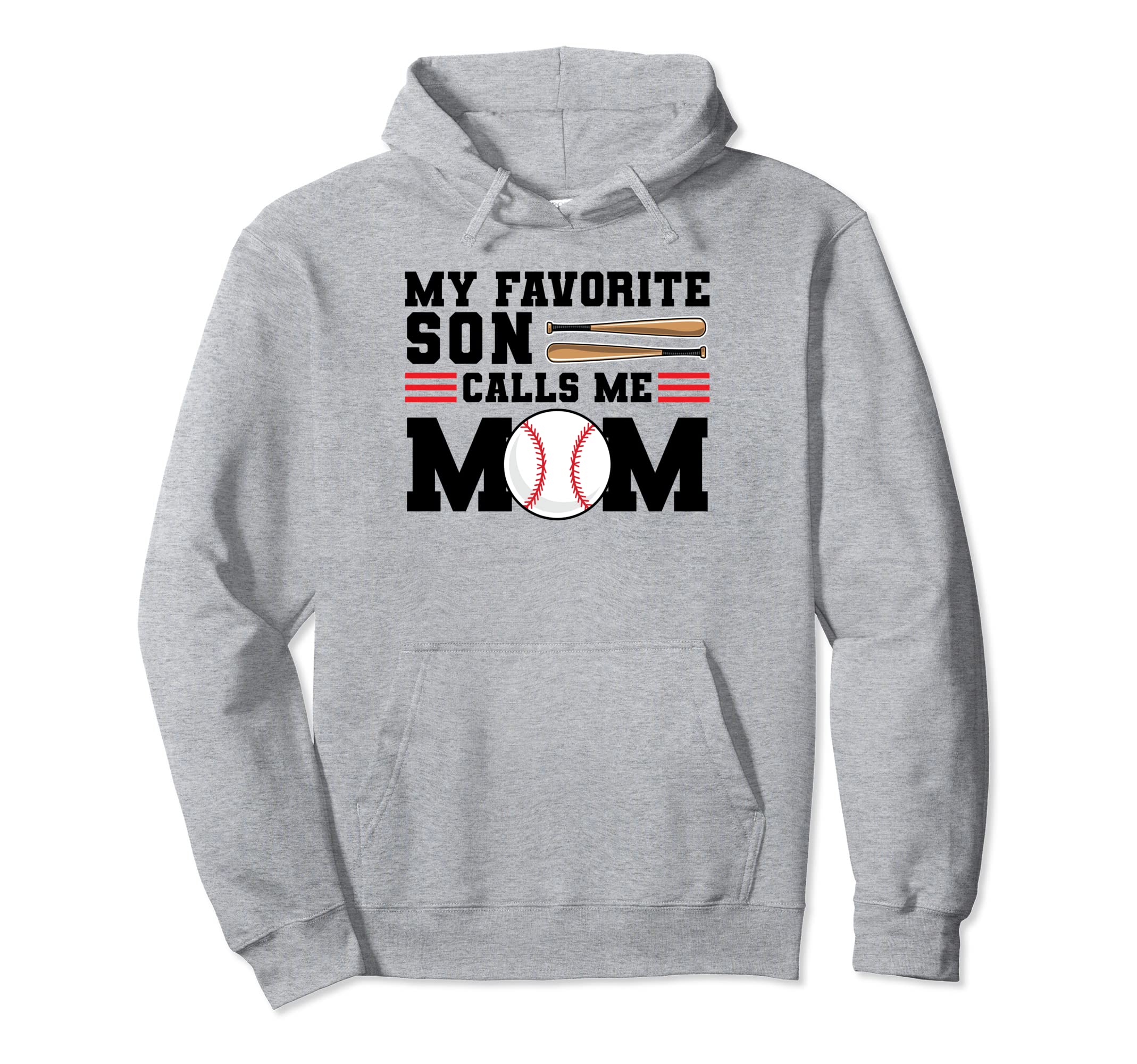 My Favorite Son Calls Me Mom Baseball Hoodie - Minimalist Print for Adults - T-Shirt, Sweatshirt, Hoodie