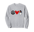Doxie Lovers Peace Love Dachshund Sweatshirt - Unique Graphic Men Women - T-Shirt, Sweatshirt, Hoodie