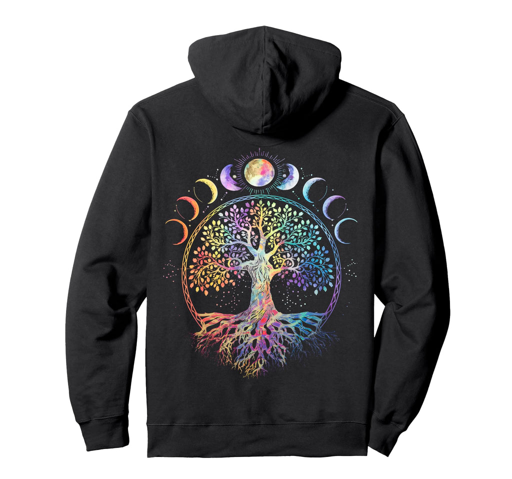 Life Tree Moon Phases Bohemian Boho 90S Hoodie - Novelty Apparel Unisex - T-Shirt, Sweatshirt, Hoodie