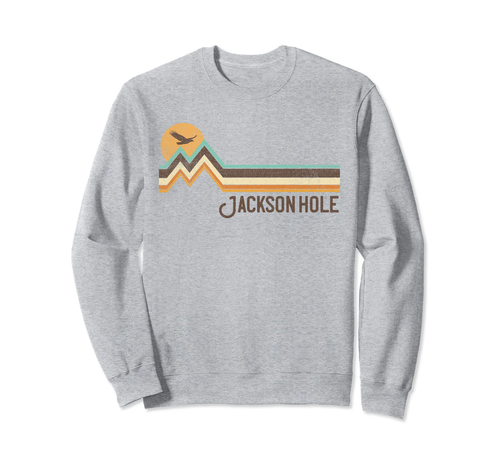 Jackson Hole Wyoming 70S 80S Distressed Sweatshirt - Unique Graphic Unisex - T-Shirt, Sweatshirt, Hoodie