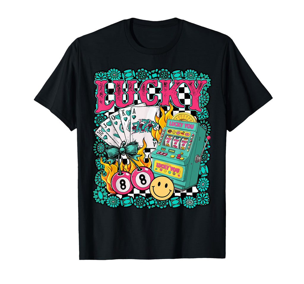 Lucky Slot Machine Cowgirl T-Shirt - Casual Everyday Wear Men Women - T-Shirt, Sweatshirt, Hoodie