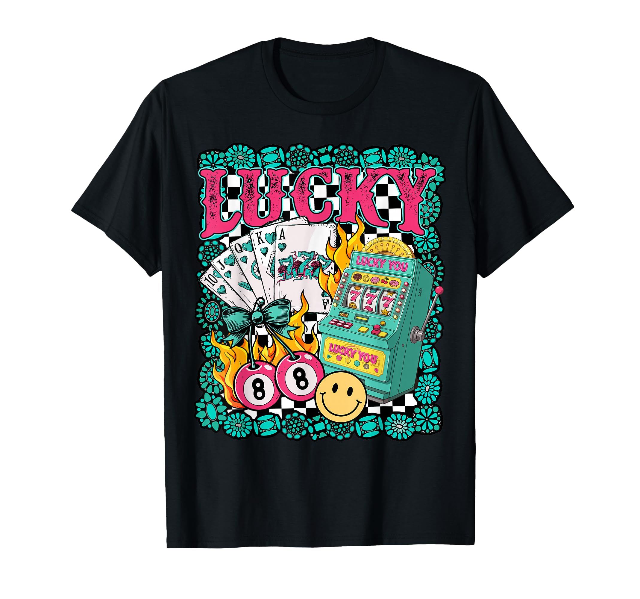 Lucky Slot Machine Cowgirl T-Shirt - Casual Everyday Wear Men Women - T-Shirt, Sweatshirt, Hoodie